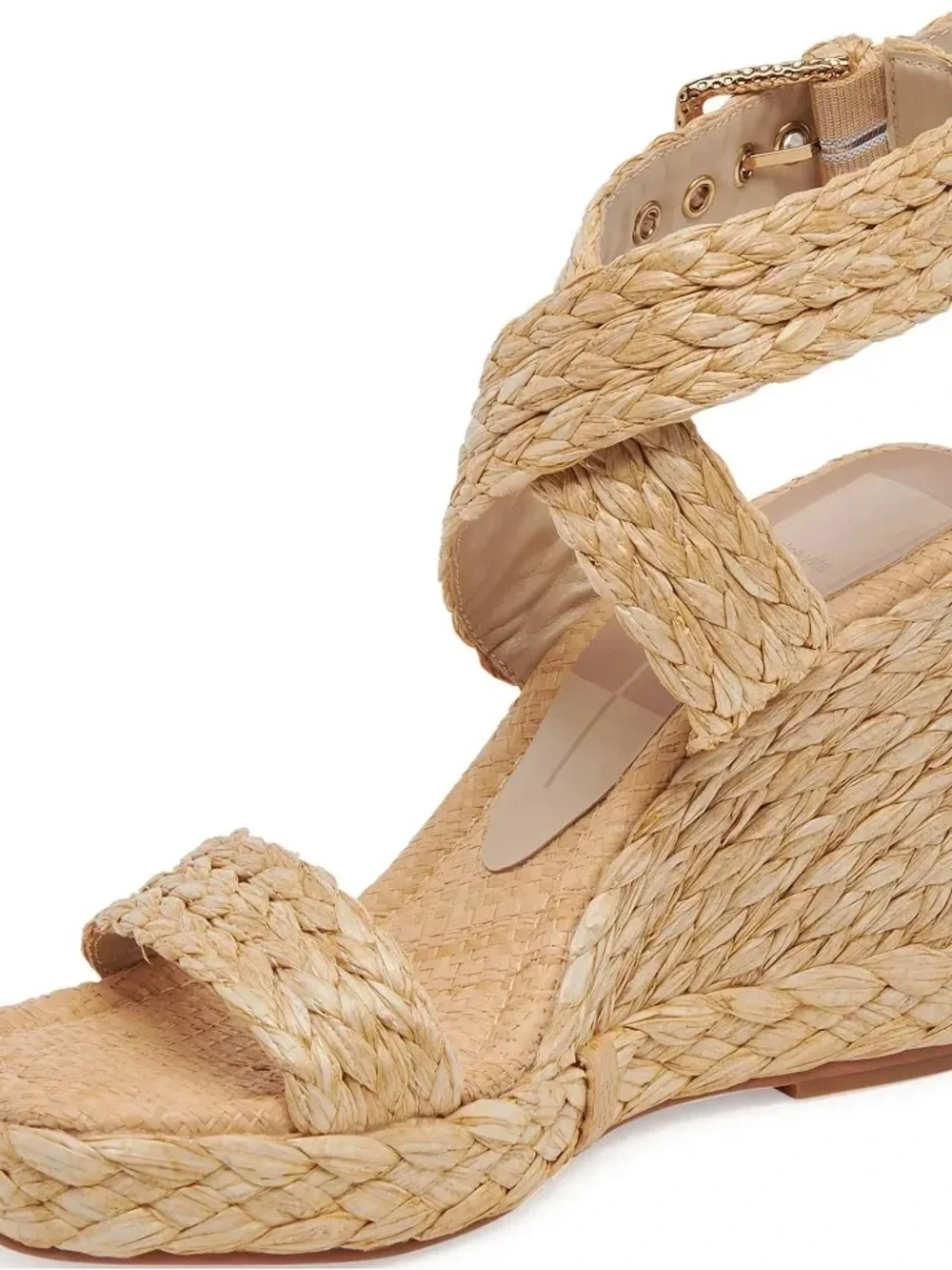 Dolce Vita Aldona Leather Raffia Wedge Sandals Natural Women’s Size 8 🤎✨